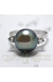 Anello perla Tahiti e brillanti cod.1146MV
